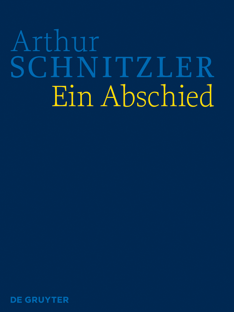 Cover der HKA Arthur Schnitzler: Ein Abschied